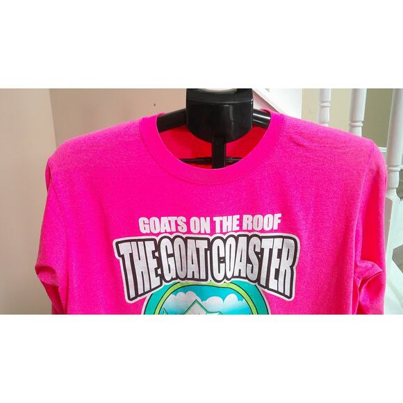 Goats on the Roof - The Goat Coaster Long Sleeve Pink T-shirt Women's Large - Picture 3 of 7